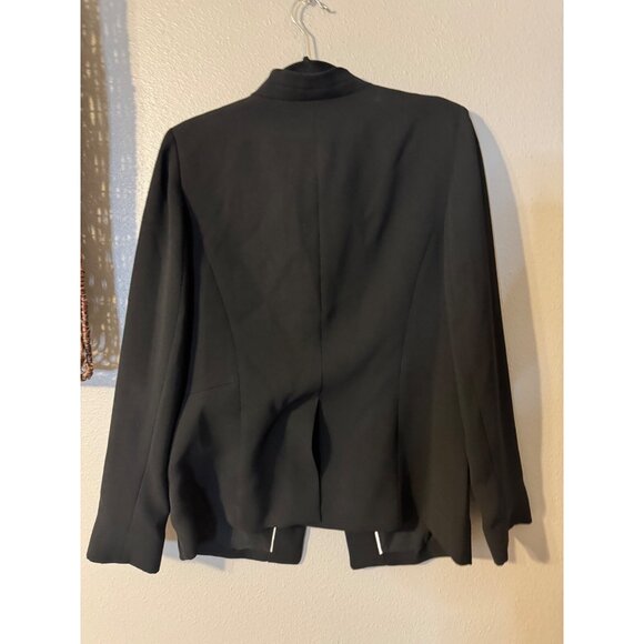 WHBM Suit Jacket Blazer 14 Black Classic Single Button Polyester Washable $199 - Picture 8 of 12